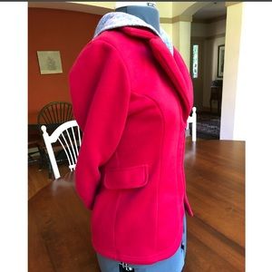 Bright Red with Grey Hood